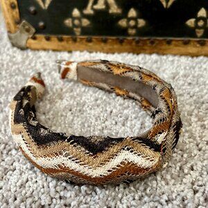 Anthropologie Missoni-Style Zig Zap Brown Headband, NEW